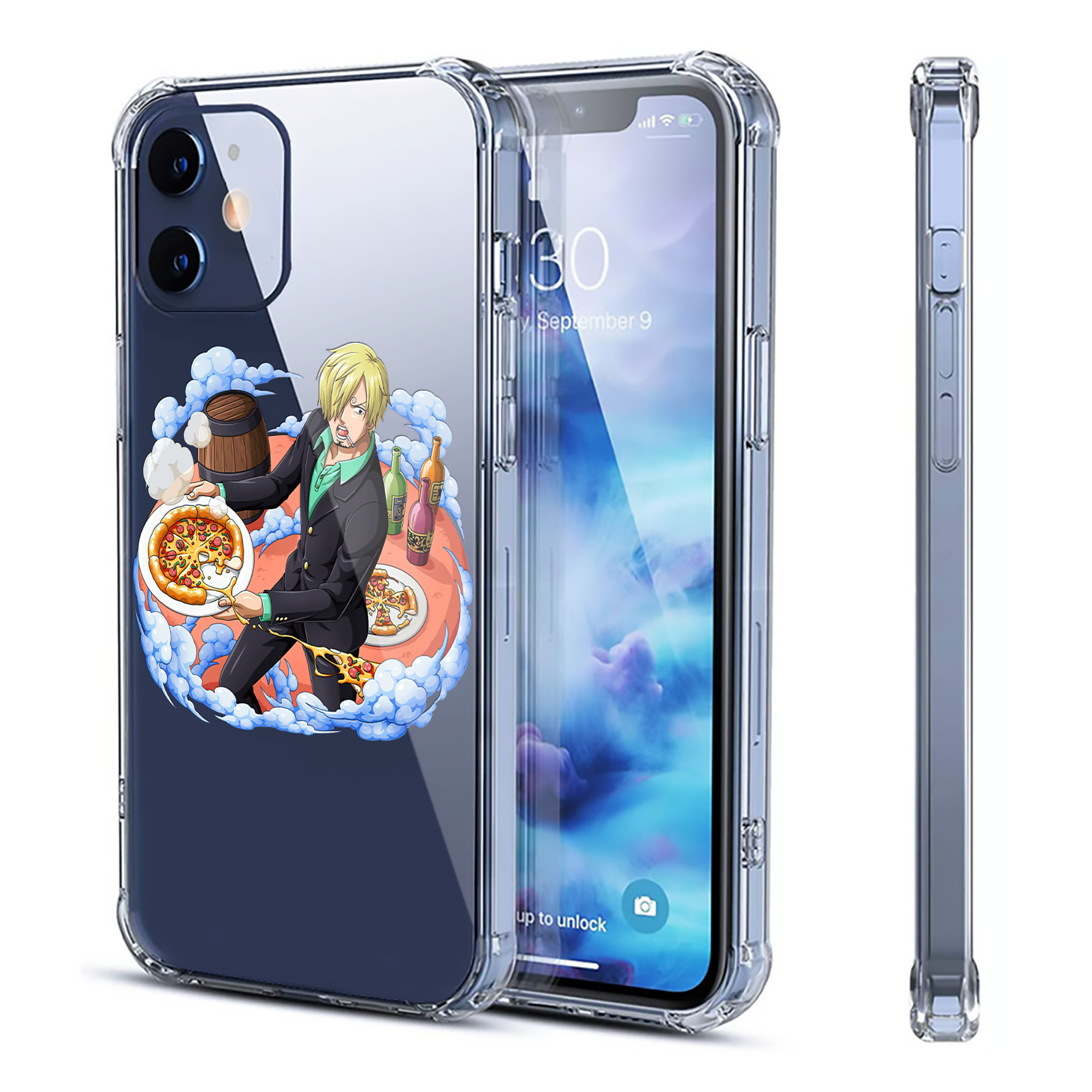 （画像用） ワンピース サンジ ONE PIECE Sanji 【iPhone 12シリーズ対応】透明スマホケース（クリアソフトケース）